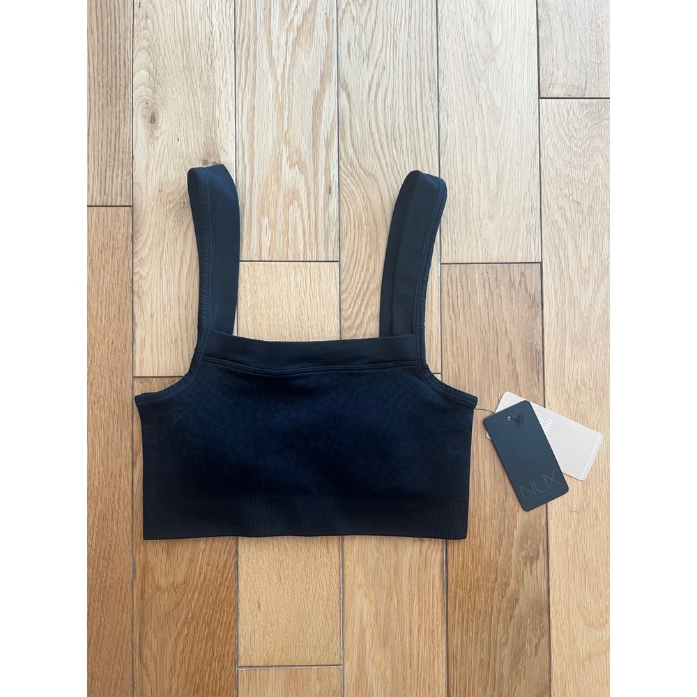 NEW NUX Snake Fundamentals Sports Bra Black Stretch Activewear Womens Size S
